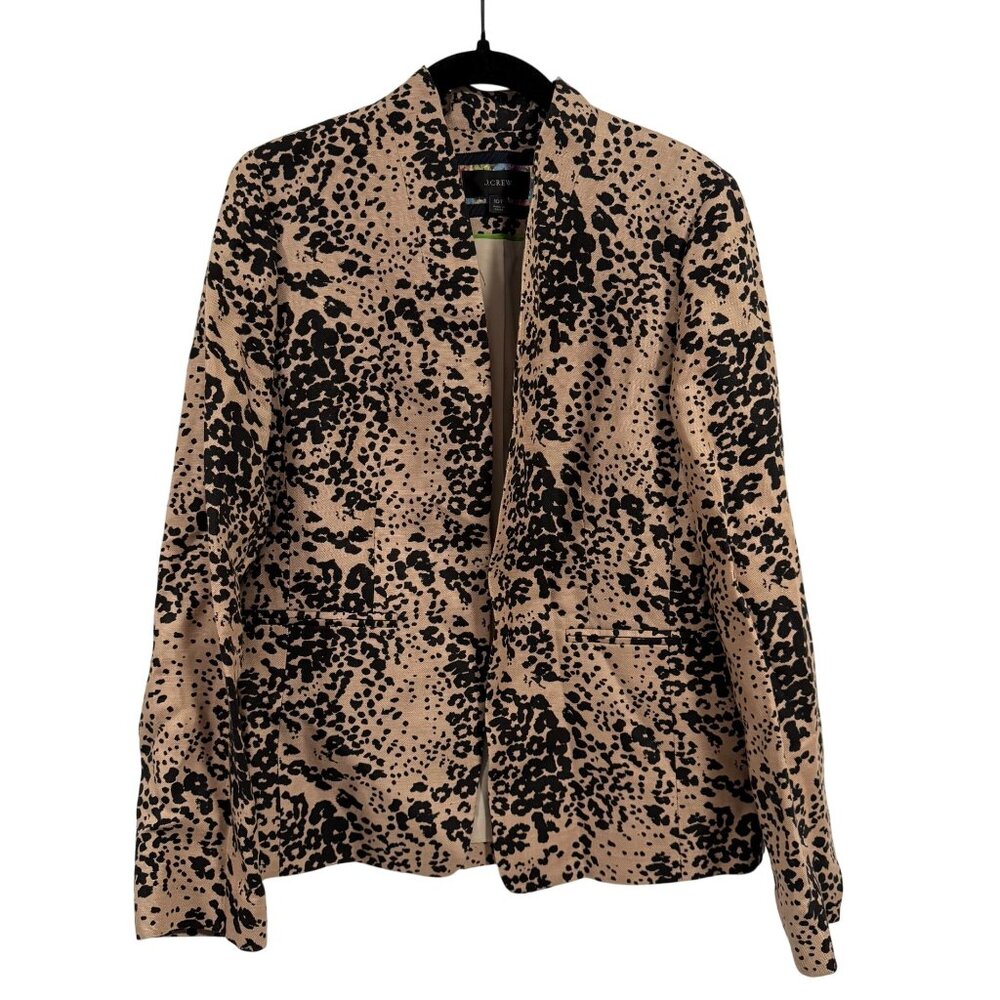 J. Crew Going-Out Blazer in Leopard Print Women's‎ Size 10 T (Tall)